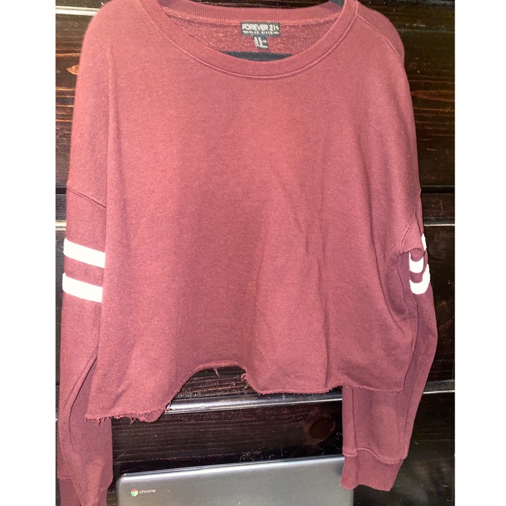Plus Size Forever 21 Cropped Burgundy Sweatshirt😍